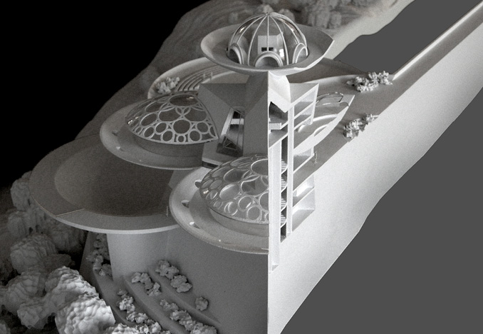Huntington Hartford Play Resort and Sports Club, exhibition model<br>Frank Lloyd Wright: From Within Outward<br>Situ Studio