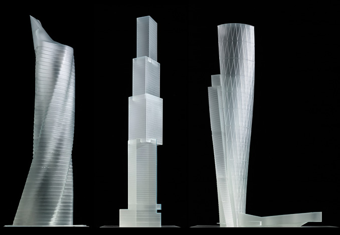 Tower presentation models<br>for FxFowle